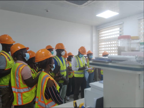 Students on a field visit to Weija waterworks